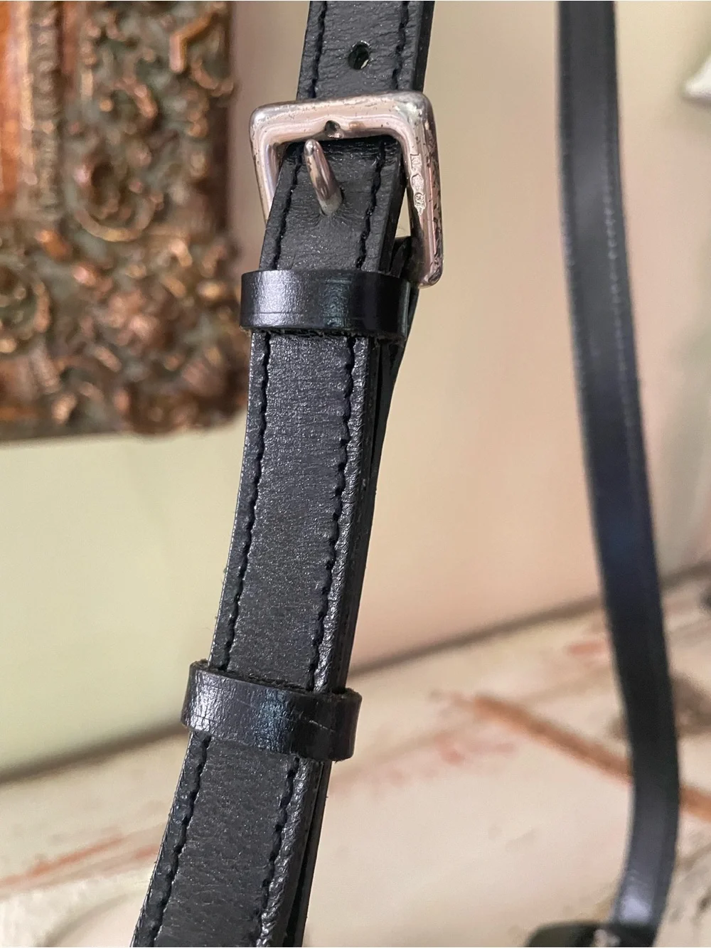 Ralph Lauren Black and White Houndstooth Crossbody